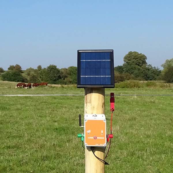 Poda FenceAlarm monterad på en stängselstolpe.